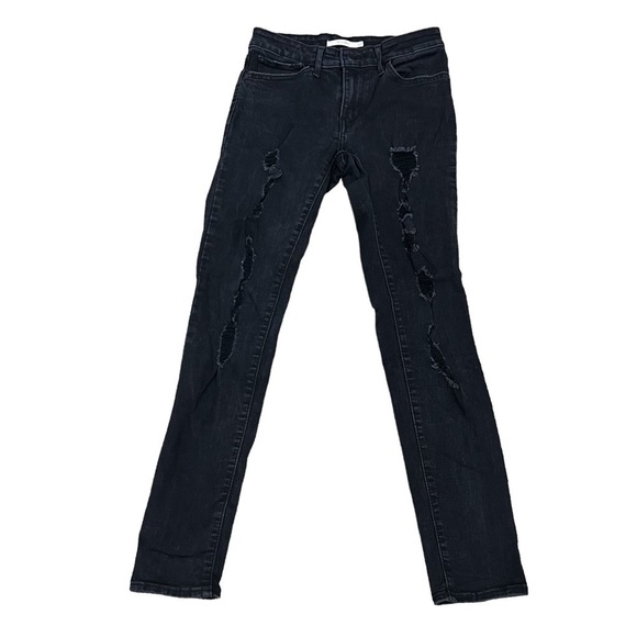 Levi’s Black 711 Distressed Skinny Jeans Size 27 Women’s - Picture 1 of 6